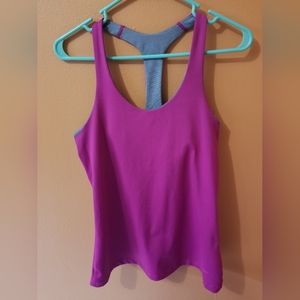 Nike Dri-Fit Racerback Slim Fit Tank Size L Purple Berry Color Built in Bra